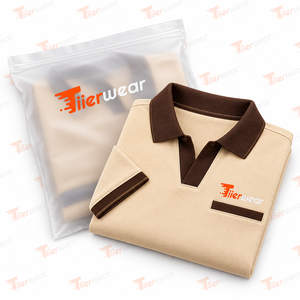 <b>Men's</b> Beige Cotton <b>Polo</b> Shirt Short Sleeve Solid Color Casual Knitted Breathable Front Logo Pocket Design <b>Polo</b> Shirt for <b>men</b> - Product Image 5