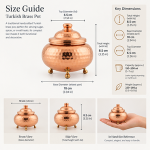 Handmade Hammered Copper <b>Lidded</b> Storage Pot <b>with</b> Rounded Body and Three Feet for Kitchen Home Decor Wholesale Supply Bulk Export - Product Image 5