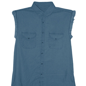 Mens Denim Sleeveless Shirt Casual Button Down Biker Vest Comfortable Cotton Fabric Fashionable Biker Denim Shirt For Men - Product Image 6