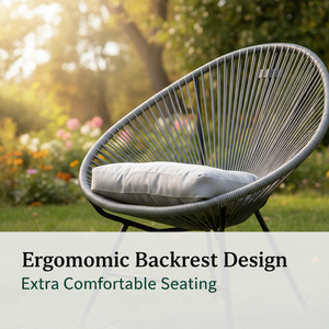 เก้าอี้หวายสำหรับสวนที่นั่งสบาย เหมาะสำหรับเฟอร์นิเจอร์ระเบียงกลางแจ้ง ทนทานต่อสภาพอากาศ ผลิตจากหวาย PE  ผู้ผลิตจากโรงงาน OEM - Product Image 5