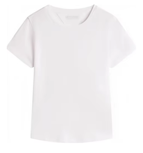 Camiseta Personalizada de Cuello Redondo para Mujer, 100% Algodón, Informal, de Manga Corta, Estilo Urbano, Prenda Superior Básica - Product Image 1