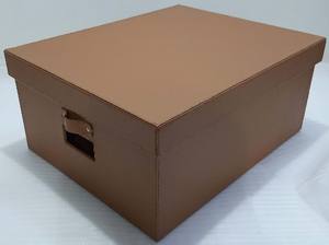 Faux leather blanket <b>box</b> with lid - Product Image 2