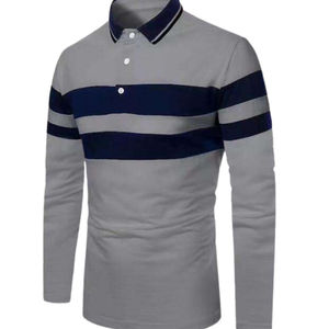 Polo à manches longues pour homme en coton premium, respirant, doux, confortable, coupe classique, décontracté, pour le bureau, élégant - Product Image 2