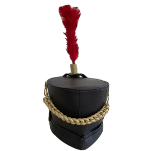 Chapeaux Shako Napoléoniens Français avec Plume en Cuir de Vachette Imperméable pour Reconstitutions Historiques, Décoratifs pour Bandes de Marche et Usage Quotidien Décontracté - Product Image 3