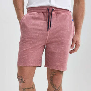 Shorts personnalisés délavés à l'acide, 100 % coton, taille élastique, pour hommes et femmes, style streetwear décontracté, fournisseur en gros - Product Image 3