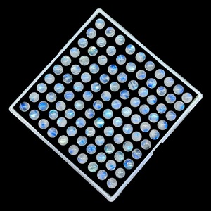 Natural <b>Rainbow</b> Blue Moonstone 6mm Round Cabochon Loose Moonstone Gemstones Wholesale Bulk Gemstone Lot For Jewelry Making SALE - Product Image 2