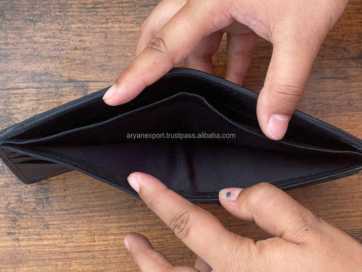 New Design Genuine Leather Luxury Wallet Hair on Metallic Cowhide Leather Men's Bi-fold Wallet Card Holder Cash Gift for Him