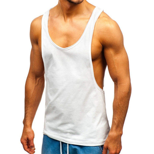 OEM Custom Logo High Quality Knitted Breathable Cotton <b>Mens</b> Stringer Tank Top Plus Size Gym Workout <b>Singlet</b> Muscle Shirt Quick - Product Image 3