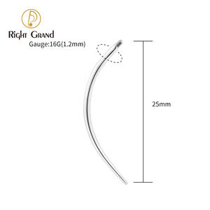Herramienta de guía cónica para perforaciones de labret y barbell autocurvos con rosca interna de titanio ASTM F136 para poste trasero de 14/16G - Product Image 4