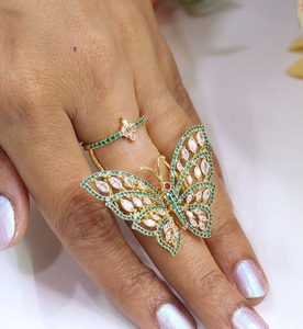 Exquisite Premium Quality <b>Brass</b> Silver Plated Zircon Moving Butterfly <b>Ring</b> for Party Wear Trendy Collection Women's & Girls - Product Image 3