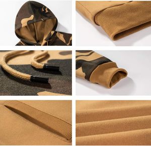เสื้อฮู้ดลายพรางผู้ชาย ผ้าฝ้ายฟลีซ 100% ทรงปกติ มีกระเป๋า ใส่สบาย ไม่ยับง่าย เหมาะสำหรับใส่ในฤดูใบไม้ร่วง - Product Image 4