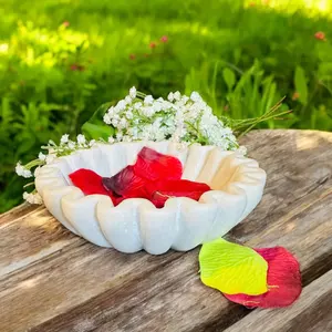 Bol d'hôtellerie de qualité, bol en pierre translucide poli, bol artisanal de luxe en marbre, centre de table, exportation - Product Image 1