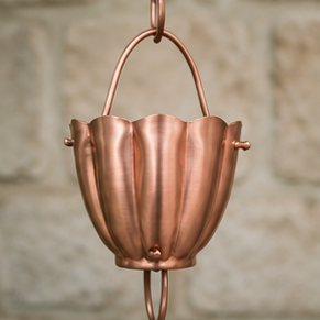 <b>Copper</b> Rain Chain Hanging Bucket Set Outdoor Garden Decor Simple Style - Product Image 5