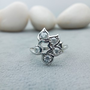 D'VINS JEWELS Bague de Fiançailles et de Mariage Tendance Forme Ronde Taille Brillant Couleur D Blanc Argent Or Certifié - Product Image 1