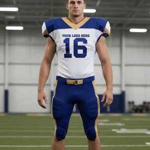 Uniforme de football américain personnalisé en polyester 100% sublimé, logo personnalisé, taille personnalisée, respirant, séchage rapide, vêtements d'équipe - Product Image 1