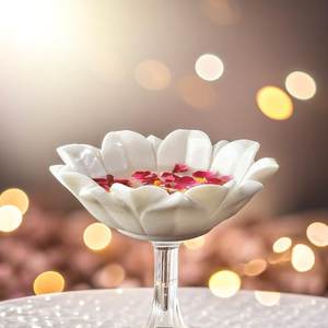 ชามลายดอกไม้หินอ่อนสำหรับตกแต่งบ้านดีไซน์หรูหราสำหรับการออกแบบตกแต่งภายในและการตกแต่ง - Product Image 3