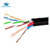 Câble Siamese CCTV AD-LINK/OEM 305M 8+2 avec 2 fils d'alimentation, 4 paires Cat5e UTP non blindées, gaine PE+PVC, bobine en bois