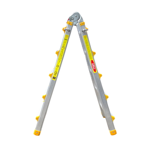 บันไดอลูมิเนียมพับได้อเนกประสงค์ NVLB สีเงิน แบบยืดหดได้ มาตรฐานความปลอดภัยสูง EN131 สีดำ รับน้ำหนักได้ 150 กก. เหมาะสำหรับโรงแรม - Product Image 2