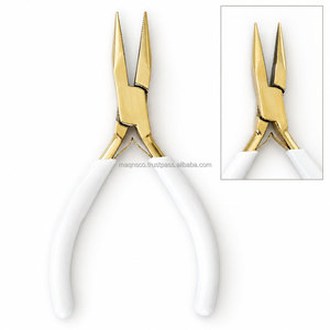 Alicates de punta fina Everlinx con dientes, blancos y dorados, de alta calidad, para anillos de salto, herramienta para hacer joyas - Product Image 1
