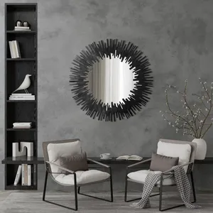 Étagère murale en métal artisanale moderne, motif rectangulaire irrégulier, décoration murale pour la maison, l'hôtel, la chambre à coucher, la salle à manger - Product Image 1