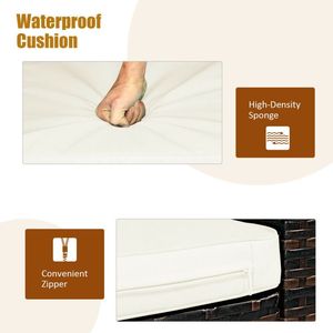 Set di 3 mobili in vimini PE Rattan con cuscino divano e tavolino per uso giardino - Product Image 3