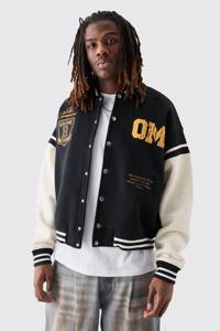 Low MOQ Custom Letterman Varsity <b>Quilted</b> Streetwear Winter Warm Front Logo Windproof Outdoor Jacket for Men - Product Image 4