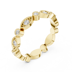 แหวนสลักทอง14k ประดับอัญมณีสวยงามหรูหรา - Product Image 4