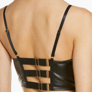 Handcrafted Real <b>Leather</b> Women's Body <b>Harness</b> Bra Custom Size High Support Breathable Yoga Front Strapless Soft Sheepskin - Product Image 2
