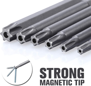 סט ביטים טורקס ארוכים במיוחד של TOOLJOY, ביטים למברג חשמלי עם ידית 6 אינץ' <span class=keywords><strong>1</strong></span>/<span class=keywords><strong>4</strong></span> אינץ' מפלדת S2, עמידים בפני חבלה - Product Image 2