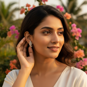 Nouvelle Arrivée 2026 Boucles d'Oreilles Clous en Argent et Diamants Style Scintillant pour Femmes et Filles à Porter lors de Mariages et Fêtes - Product Image 5