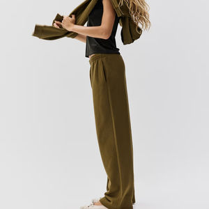 Pantalon de jogging streetwear pour femme, coupe ample, taille haute, jambe large, évasé, de qualité supérieure, vente en gros - Product Image 4