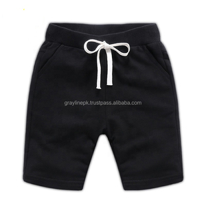 Shorts de jogging décontractés pour hommes en coton 100% à taille mi-haute avec cordon de serrage - Product Image 1