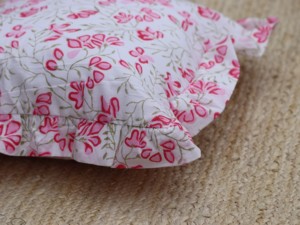Ruffle <b>Throw</b> Pillow Covers Block Print Farmhouse Floral Hidden Zipper Boho Pillow Case or Cute <b>Outdoor</b> Pillow Case - Product Image 3