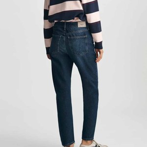 Jean en denim skinny tendance pour femme, taille haute, coupe mom, extensible, écologique, imperméable, respirant, 100 % coton, été, logo personnalisé - Product Image 2