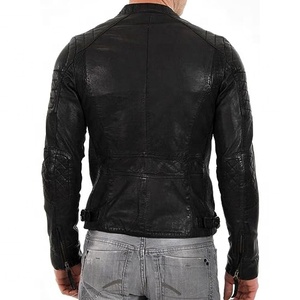 Top Selling Genuine Sheepskin Leather Bomber <b>Jacket</b> Custom Men Motorcycle Brown Vintage <b>Quilted</b> Plaid <b>Pattern</b> Winter - Product Image 6