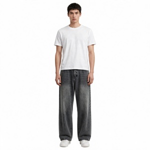 Jean droit pour homme, taille mi-haute, coupe classique, en coton/élasthanne, respirant, écologique, séchage rapide, décontracté, avec rivets et boutons, délavage classique BD - Product Image 5