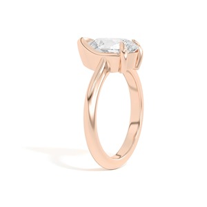 Bague en or massif 14 carats avec émeraude taille poire semi-sertie pour fiançailles, mariage et anniversaire - Cadeau de luxe - Product Image 6