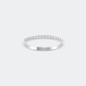 แหวนเพชรทรงกลมเจียระไนแบบบริลเลียนท์ 0.15 กะรัต ฝังแบบพาเว่เซ็ต ครึ่งวง บนตัวเรือนทองคำแท้ 9K - Product Image 5