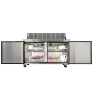 Orikool 60 Équipement de réfrigération pour cuisine commerciale, Table de préparation pour sandwichs et salades, Planche à découper en bois de boucher avec couvercle de protection, Froid - Product Image 3