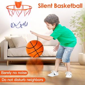 Silent Indoor Training Basketball Uncoated High Density Foam <b>Ball</b> with Stand Low Noise <b>Bouncing</b> Hoop for Toy Training - Product Image 4