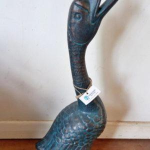 Green Antique Duck Sculpture For Garden Ground Mount Decorative Duck <b>Ornament</b> Metal Crafts For Farmhouse Supplies - Product Image 3