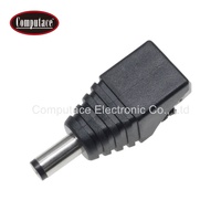 Adaptateur de connecteur rapide mâle DC 2,5 mm, 12 V 5 A, en laiton nickelé, 2 pôles