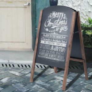 Lavagna pubblicitaria da esterno in legno a forma di A da 31,5 pollici per menu e segnaletica - Product Image 1