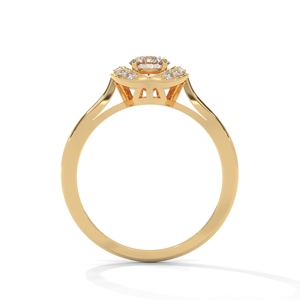 Anillo de Diamante Cultivado en Laboratorio con Corte Oval Vintage, Anillo de Compromiso Chapado en Oro para Mujer - Product Image 3