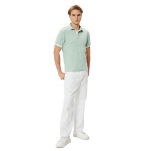 Polo extensible à manches mi-longues et col côtelé, design personnalisé, à séchage rapide, pour homme, polo léger en coton doux pour un usage quotidien - Product Image 1