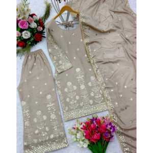 Salwar Kameez de Poliéster de Diseño, Hermoso Conjunto para Fiesta con Top, Pantalones Palazzo y Dupatta - Product Image 2