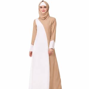 Abaya Nida Lisa con Paneles, Ropa Islámica para Eid, Vestido Maxi Modesto de Manga Larga, Color Sólido, Estilo Dubái/Turquía - Product Image 1