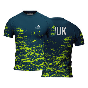 T-shirt de sport pour homme personnalisé, anti-bactérien, respirant, à séchage rapide, coupe classique, 100% polyester, imprimé par transfert thermique - Product Image 1