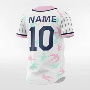 Vente en gros de maillots de baseball américains vintage de qualité supérieure, à manches courtes, avec impression numérique, entièrement boutonnés, de qualité supérieure - Product Image 3