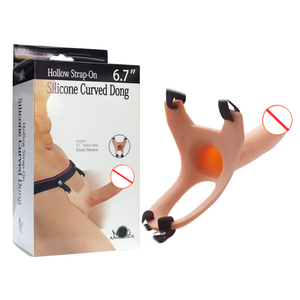 Dildo pénien creux en silicone à texture réaliste, extenseur de pénis pour hommes, pénis creux à attacher - Product Image 2